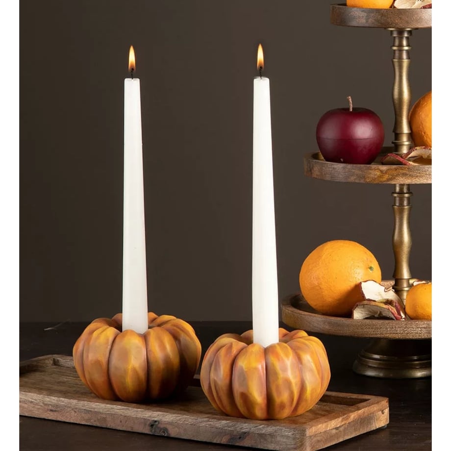 ŚWIECZNIK DYNI 2w1 dynia na HALLOWEEN POMARAŃCZOWA tealight kandelabr 11cm