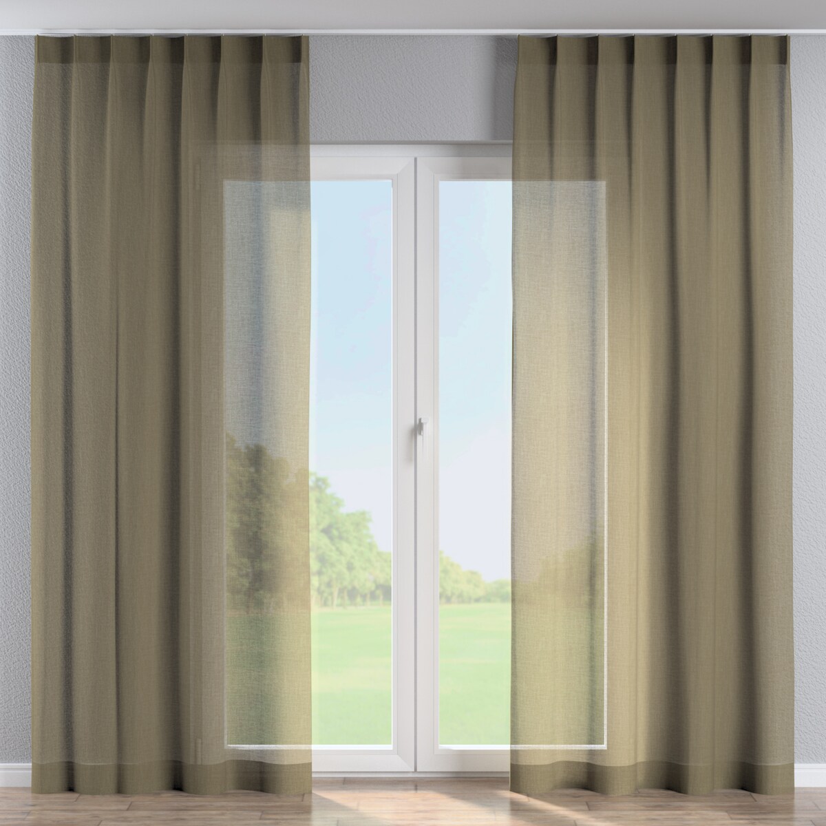 Zasłona na haczykach flex pojedynczych 130x245 khaki