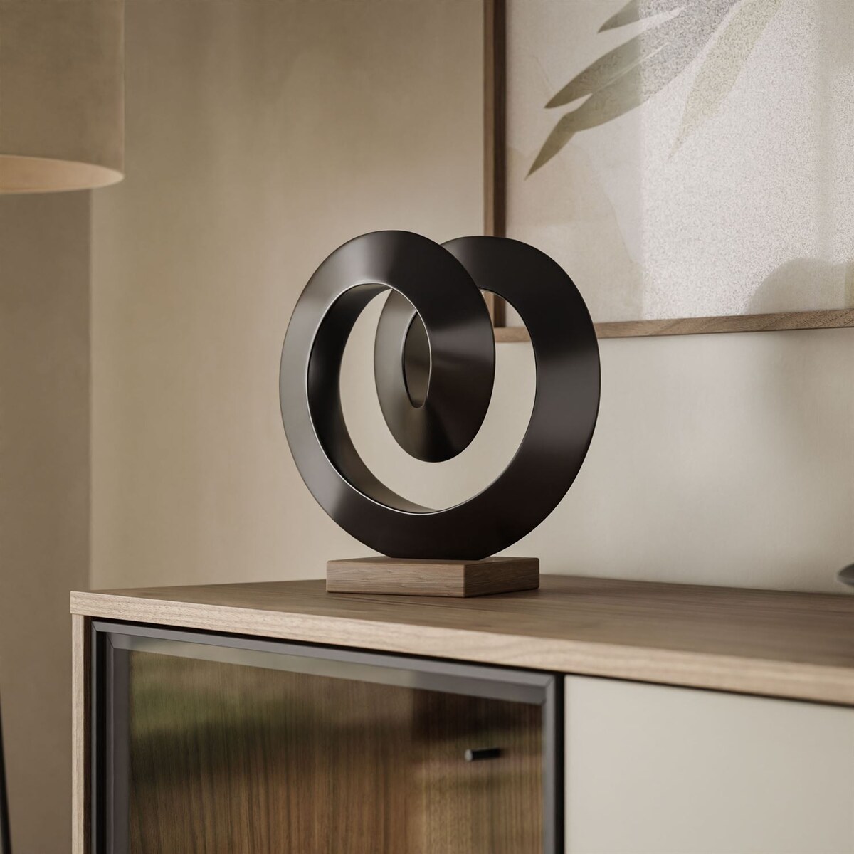 Trzydrzwiowa komoda ISA 3D z oświetleniem LED, glina + columella