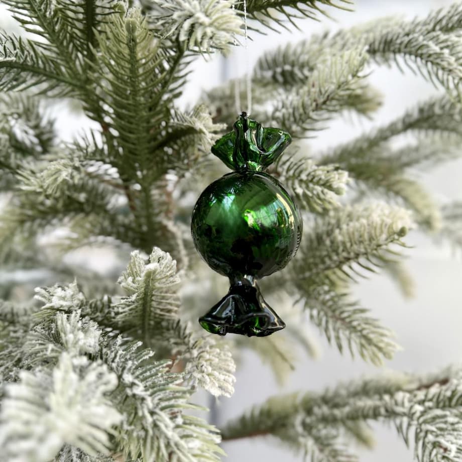 VILLA ITALIA Bombka szklana CUKIEREK green 9 cm