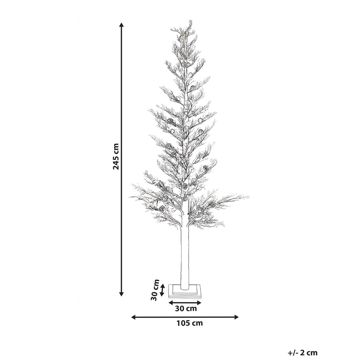 Dekoracja ogrodowa LED GRENIVIK Choinka 245 cm Biały