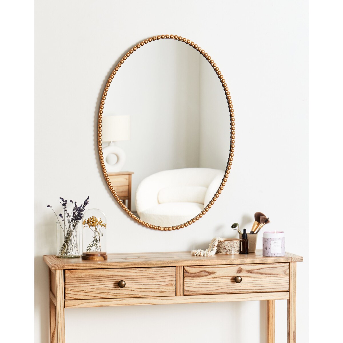 Lustro ścienne OUVEA 57 cm 79 cm Metal Złoty