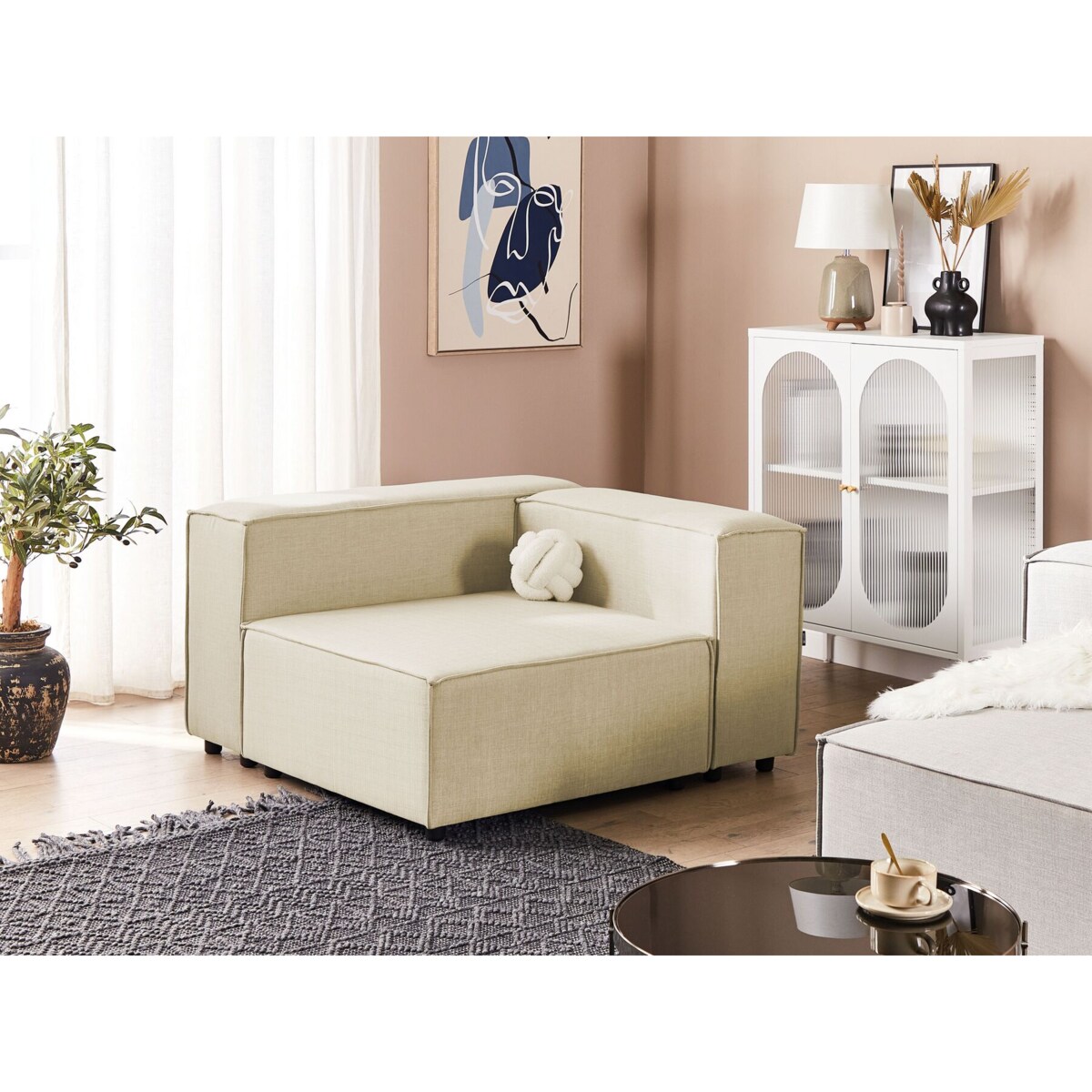 Moduł narożny lniany beżowy APRICA