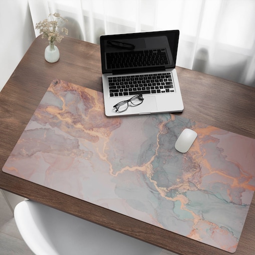 Różowa mata na biurko Abstrakcyjna akwarela, 120x60 cm