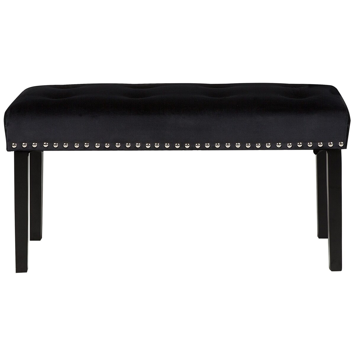 Ławka do sypialni welurowa czarna YORKTON