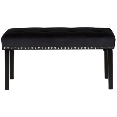 Ławka do sypialni welurowa czarna YORKTON