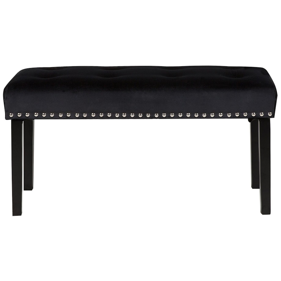 Ławka do sypialni welurowa czarna YORKTON