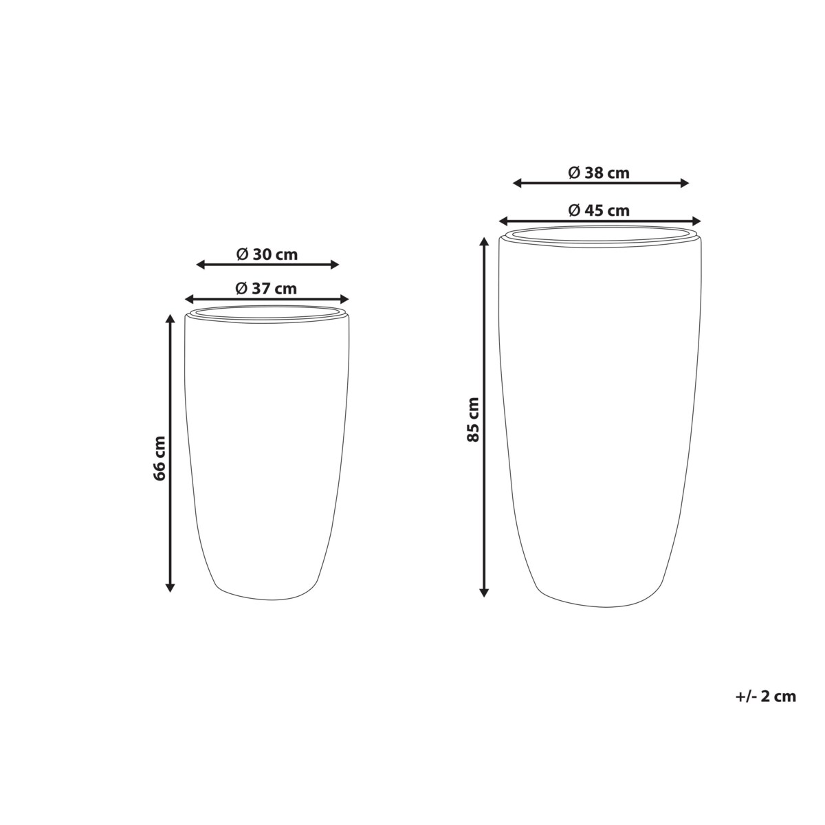 Zestaw 2 doniczek na kwiaty z technorattanu czarny CEDRUS