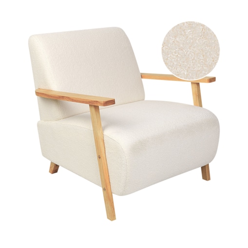 Fotel jasnobeżowy boucle LESJA