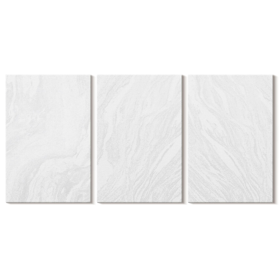 Zestaw 3 dużych obrazów na płótnie - Marmur elegancki struktura - biały