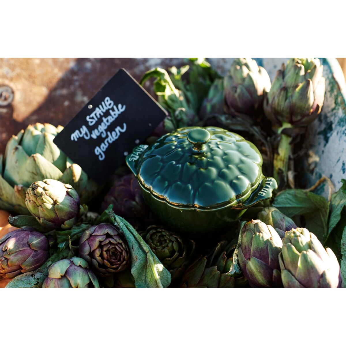 Garnek żeliwny okrągły karczoch Staub - 3 ltr, Zielony