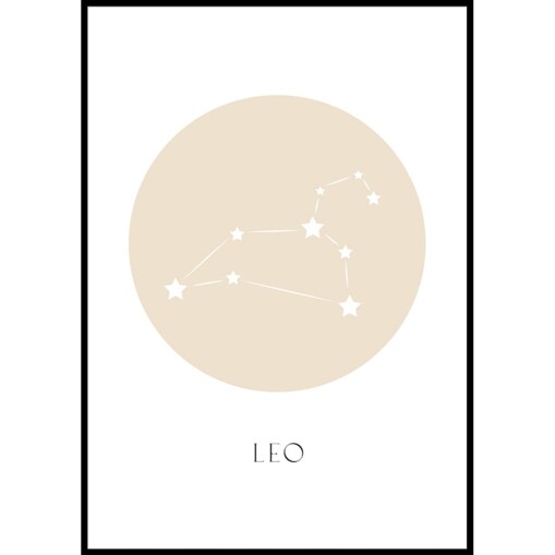 plakat znak zodiaku 2 lew 50x70 cm