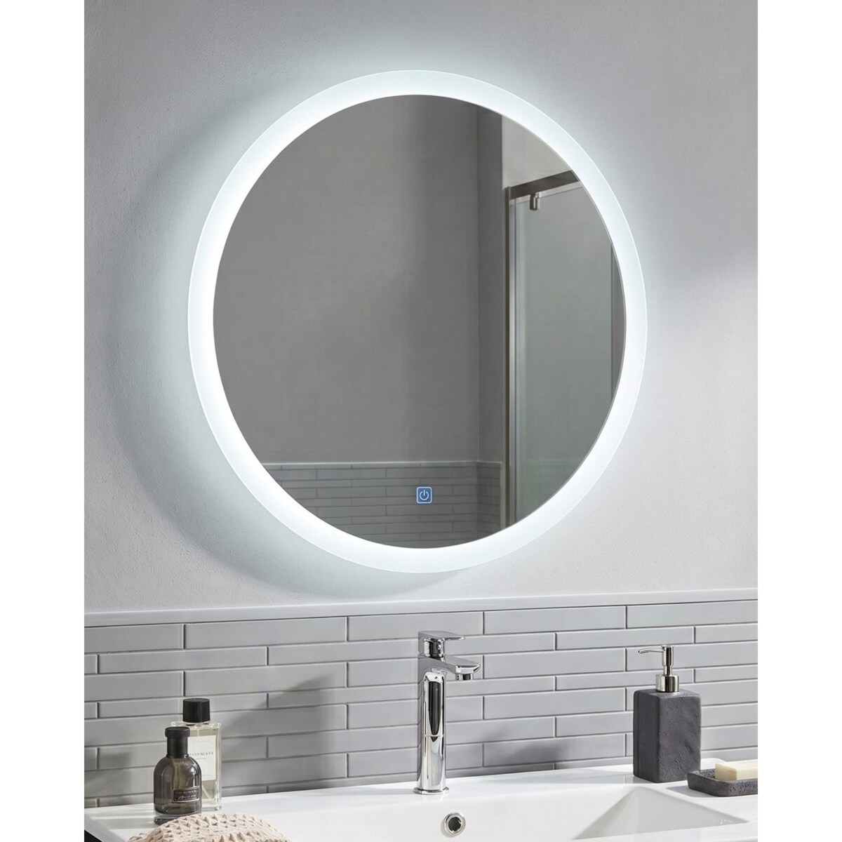 Lustro łazienkowe LED YSER 58 cm 58 cm Srebrny