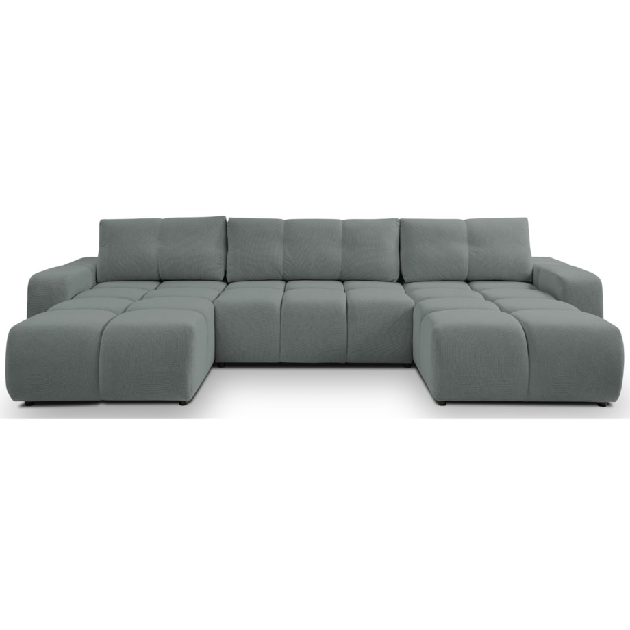 Nowoczesny Narożnik U SOHI z funkcją spania, Curio 93 - Popiel