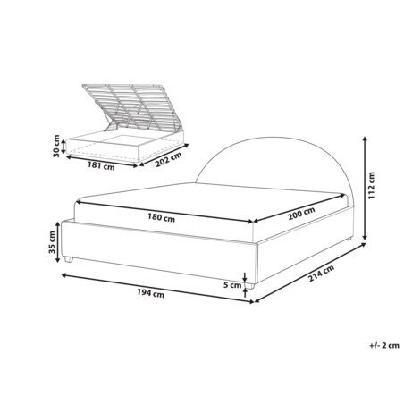 Łóżko z pojemnikiem boucle 180 x 200 cm zielone oliwkowe VAUCLUSE