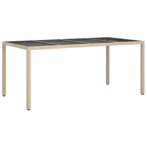 vidaXL Stół Ogrodowy Beżowy 190x90x75 cm Polirattan