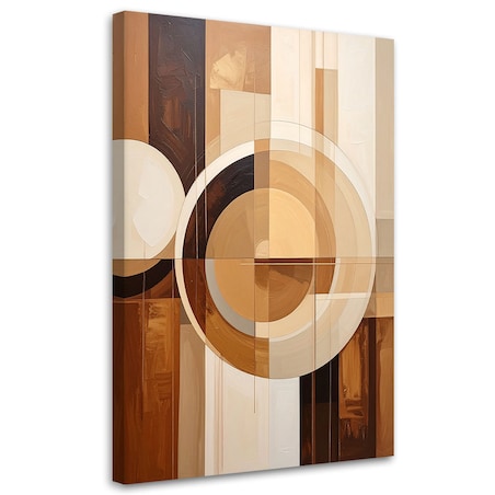 Obraz do salonu sypialni biura, Abstrakcyjne geometryczne formy w beżu