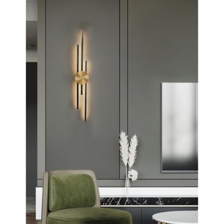 Kinkiet lampa ścienna czarna złota LED APP1437-W