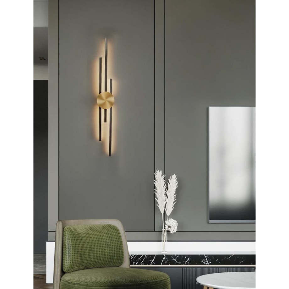 Kinkiet lampa ścienna czarna złota LED APP1437-W