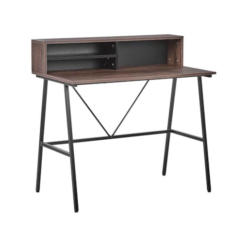 Biurko z półkami 100 x 50 cm ciemne drewno HARISON