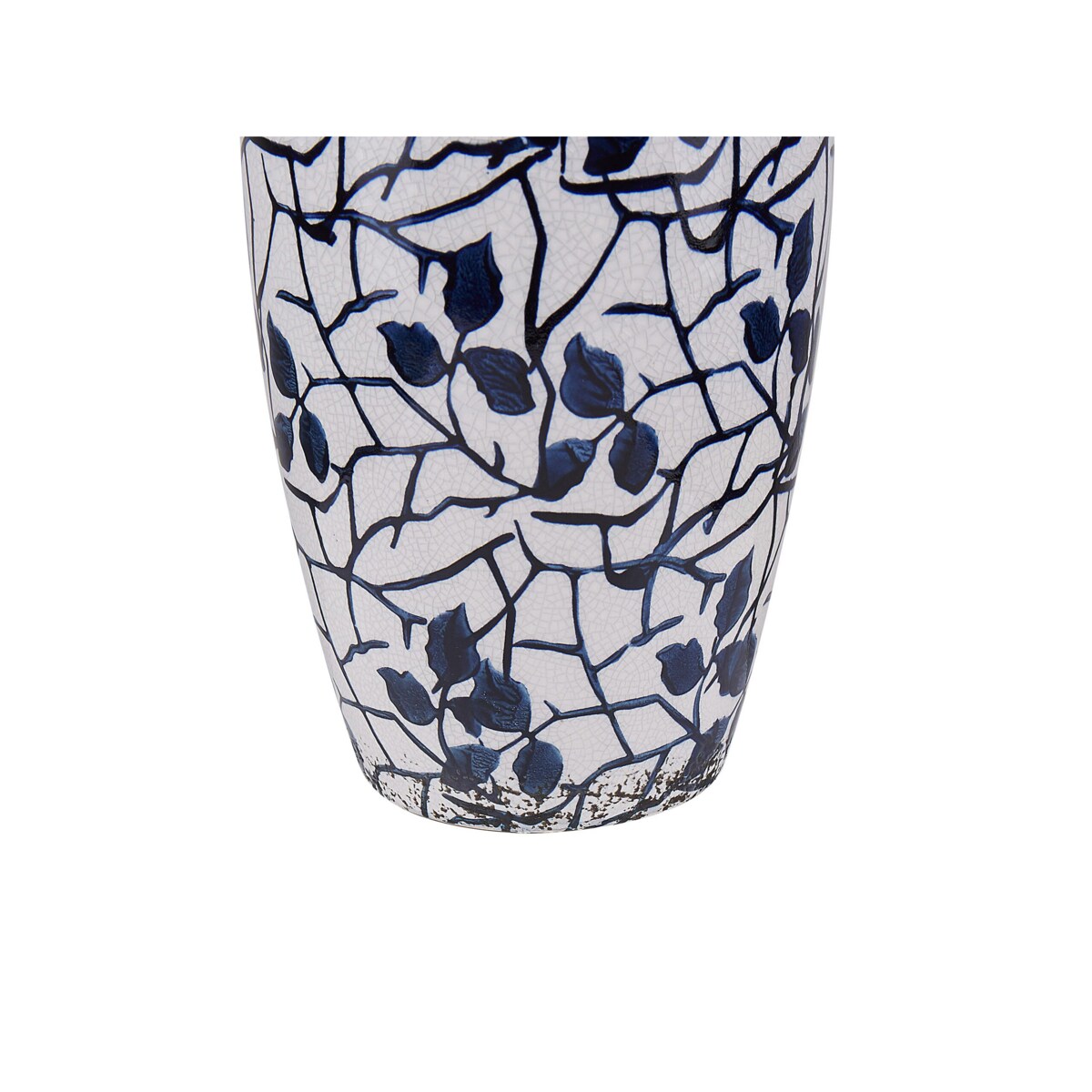 Wazon na kwiaty ceramiczny biały z niebieskim MUTILENE