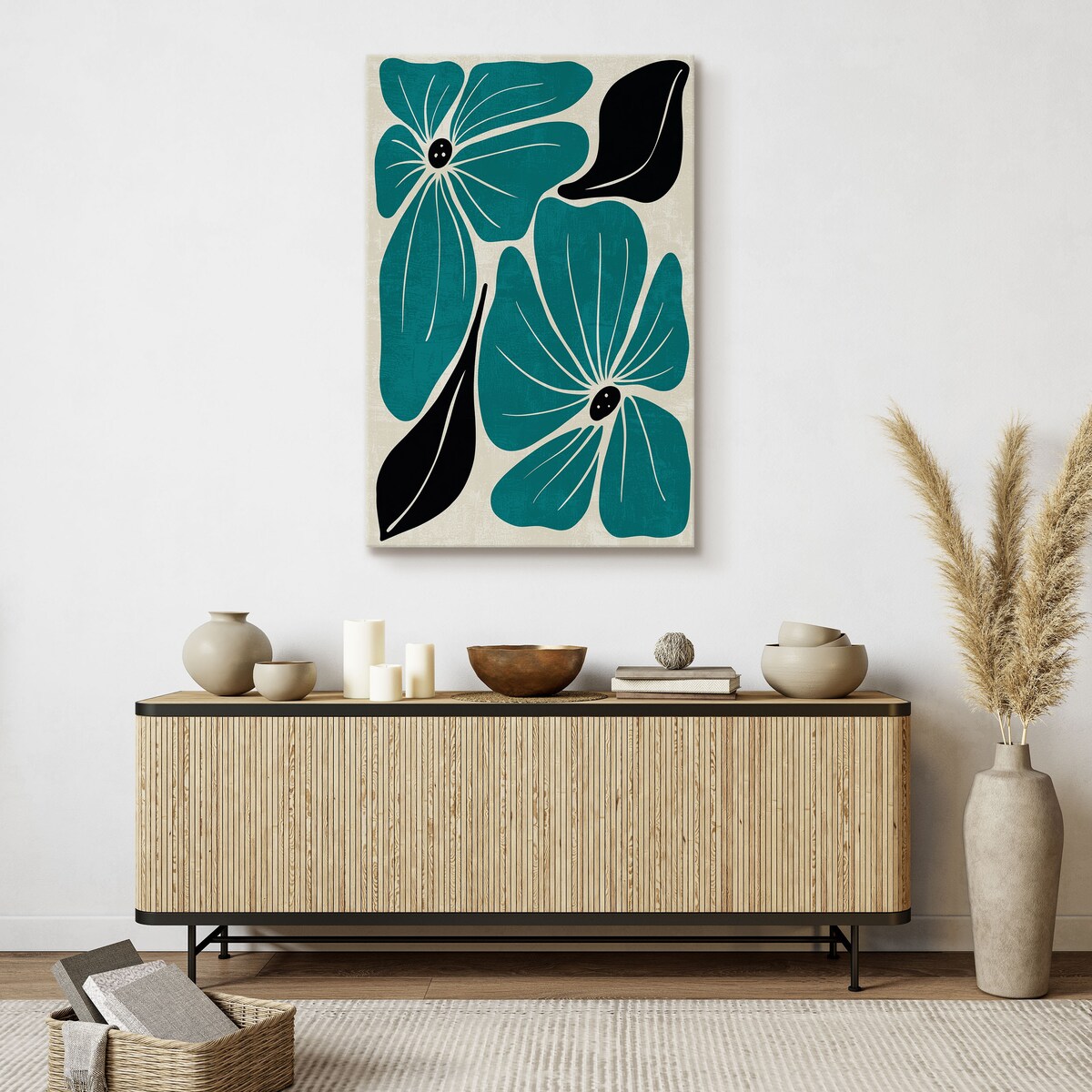 Obraz Turkusowe Egzotyczne Kwiaty 30x40cm