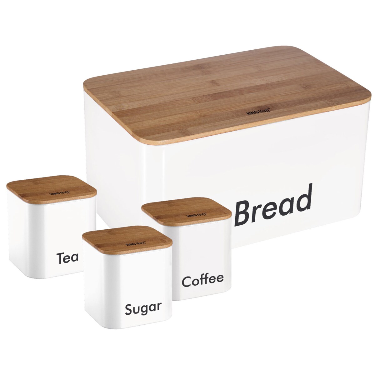 Chlebak w zestawie z 3 pojemnikami biały KINGHOFF