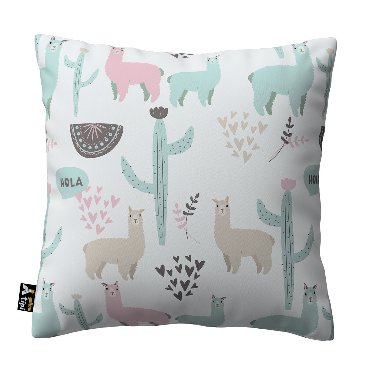 Poszewka Milly 43x43 pastelowe lamy na jasnoszarym tle