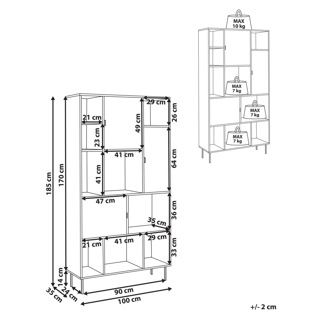 Regał 5 półek AMOS Jasne drewno