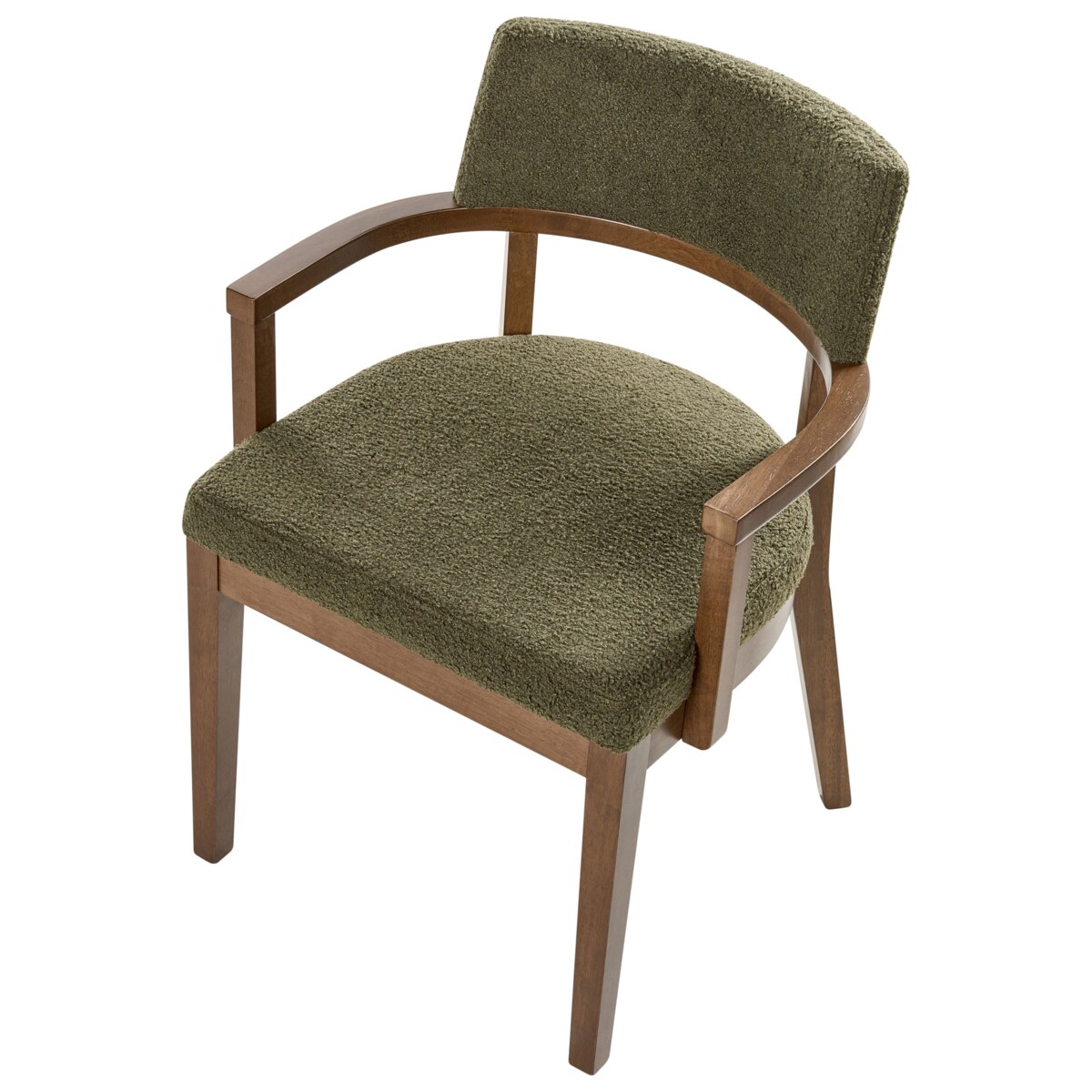 Zestaw 2 krzeseł do jadalni DALBO Boucle Ciemny brąz/ zielony