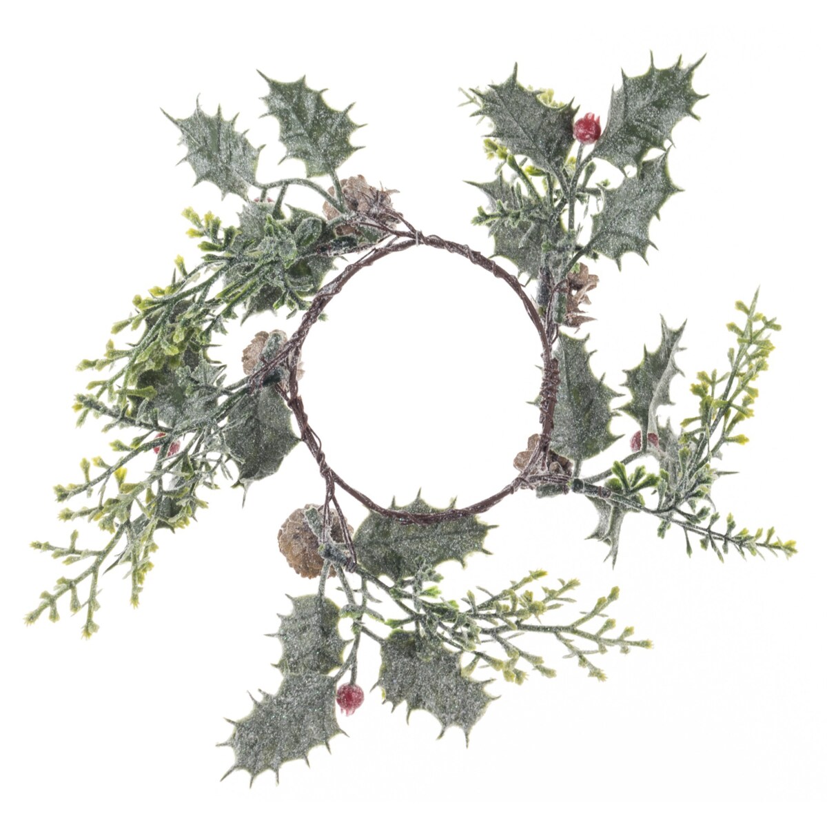 Wianek zimowy 2 szt. ostrokrzew 30x30x5 cm KRISTORN