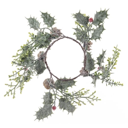 Wianek zimowy 2 szt. ostrokrzew 30x30x5 cm KRISTORN