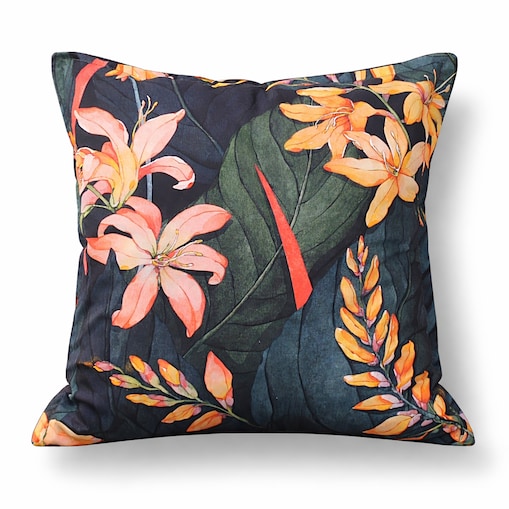 Poszewka dekoracyjna o motywie roślinnym 45x45