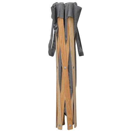 vidaXL Składany kosz na pranie, szary, drewno i tkanina