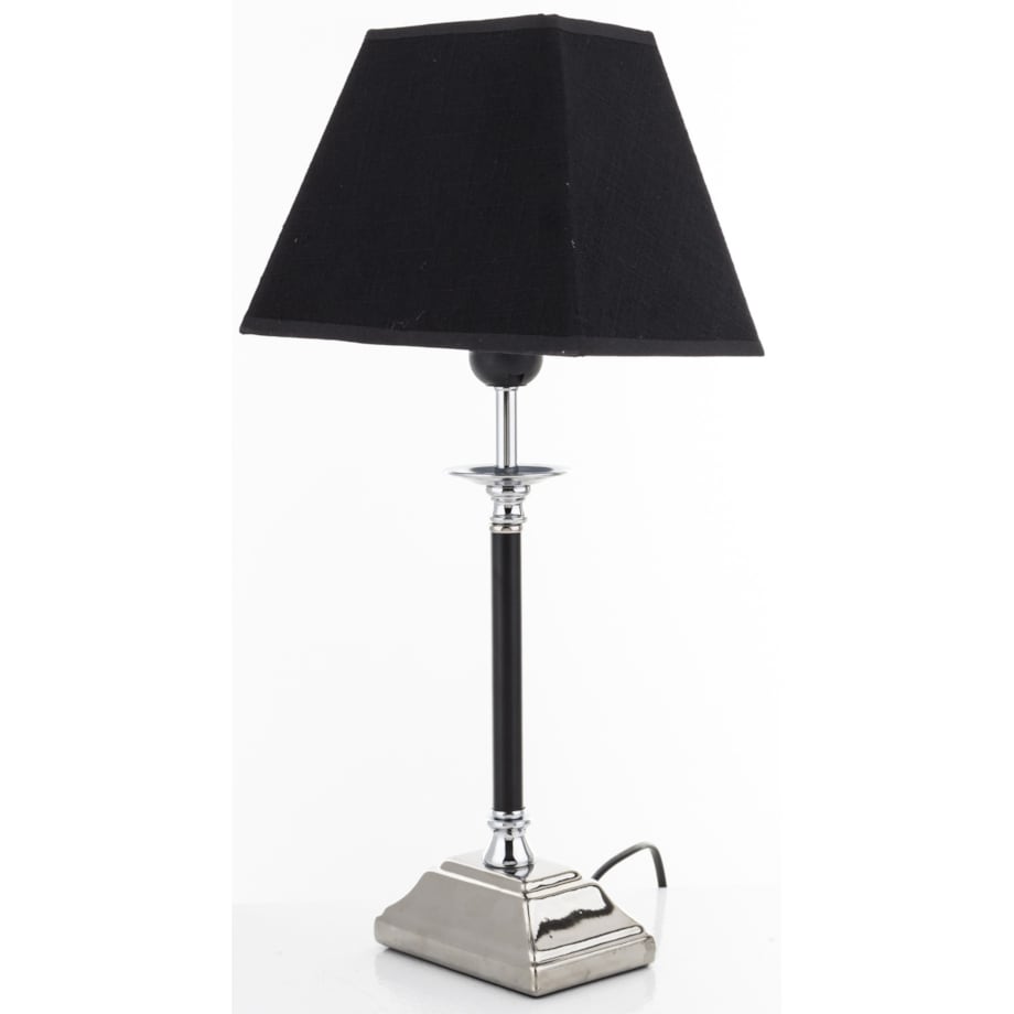 Lampa stołowa 48x14x23 cm MAUD z trapezowym czarnym abażurem
