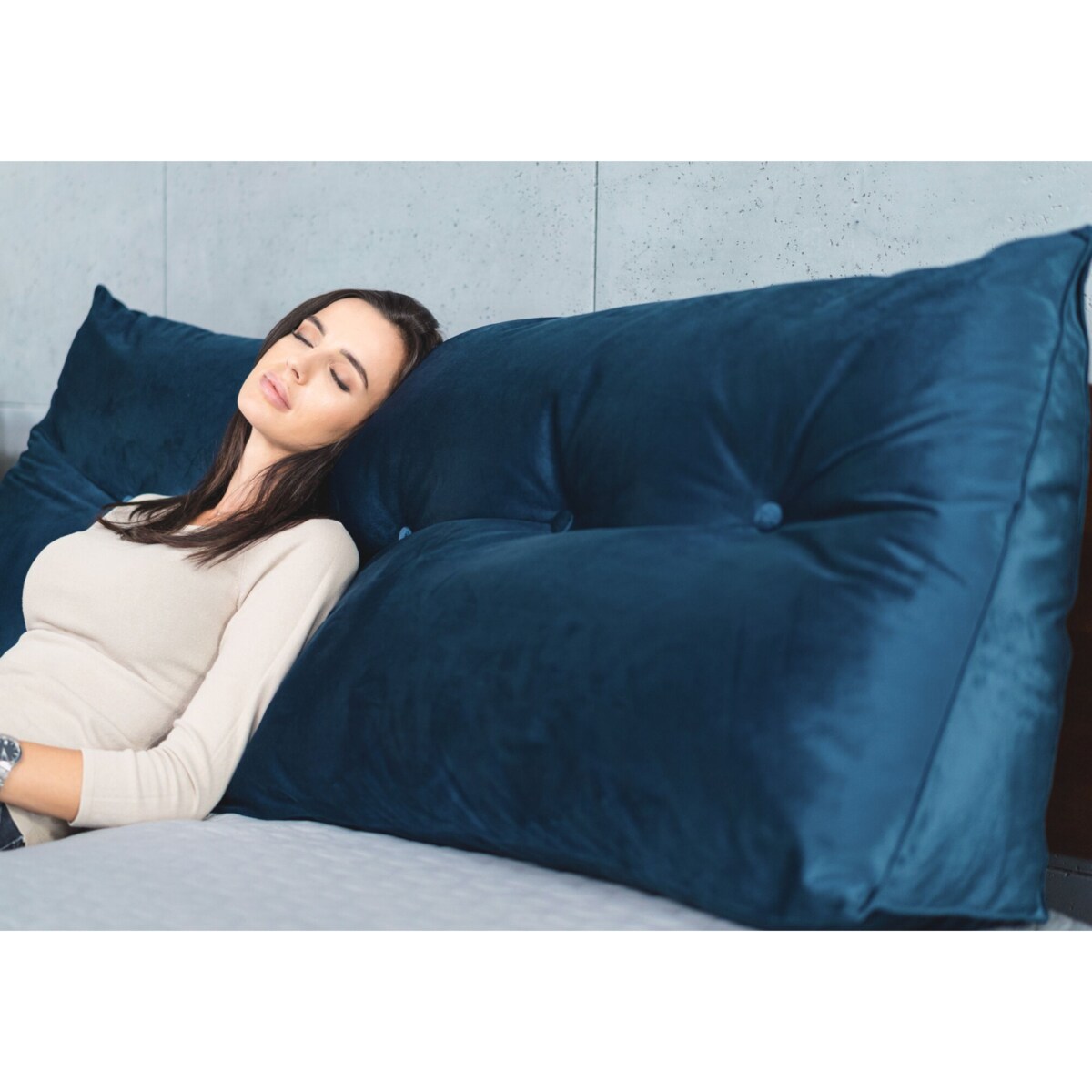 Granatowa Poduszka Dzienna Triangel 180 na zagłówek łóżka