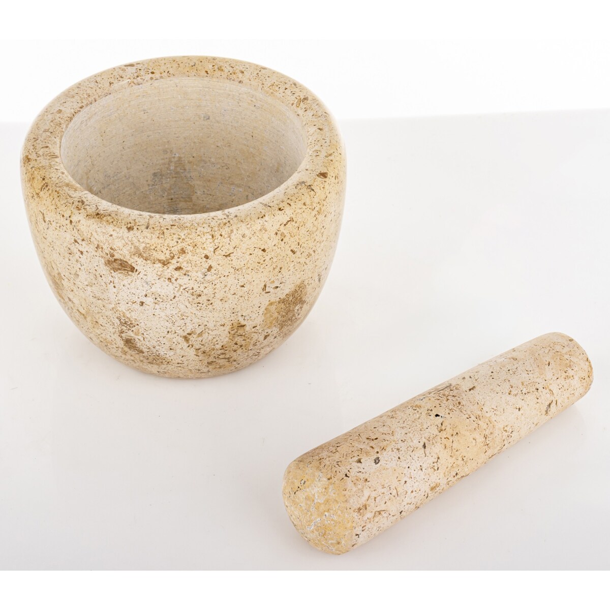 Moździerz kuchenny marmurowy MORTERO beżowy 9x12,5 cm