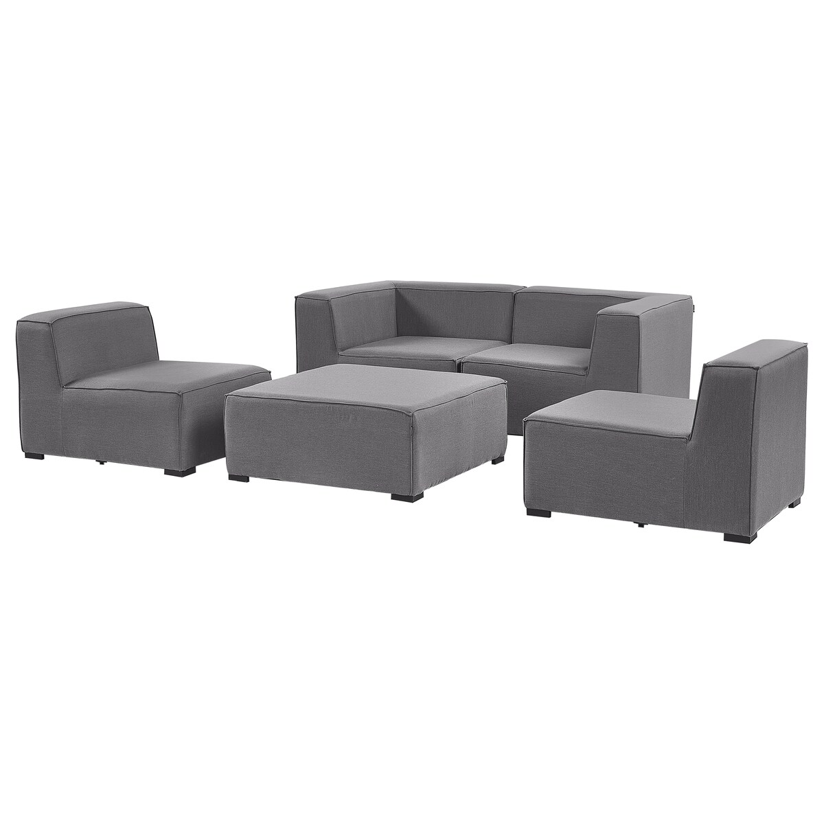 Sofa ogrodowa z otomaną dla 4 osób AREZZO Szary Modułowy