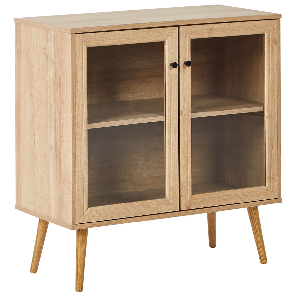 Szafka ze szklanymi drzwiami ALBANY 80 cm Jasnobrązowy