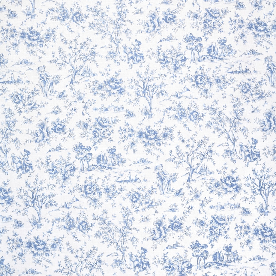 Obrus Toile de Jouy Blue okrągły - Średnica ok. ⌀ 140 cm