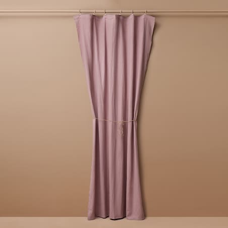 Różowa zasłona na taśmie marszczącej Merida z lnu 140x250