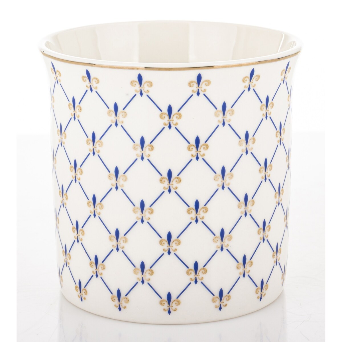 Kubek porcelanowy w pudełku 12,5x9x9 cm MAGLIA 380 ml biały z niebieskim wzorem