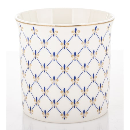 Kubek porcelanowy w pudełku 12,5x9x9 cm MAGLIA 380 ml biały z niebieskim wzorem