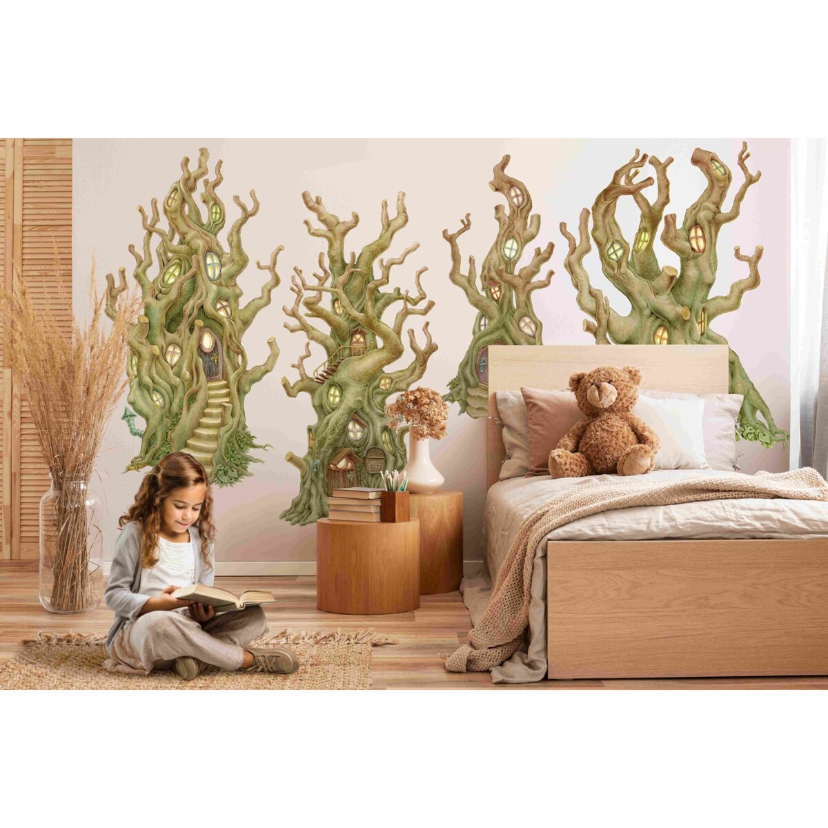 Zestaw naklejek na ścianę, Magiczne domy, 80cm