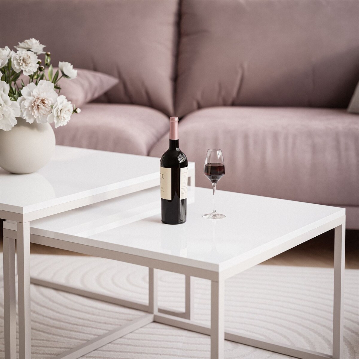 Stolik YOSHI 2w1 kaszmir biały połysk