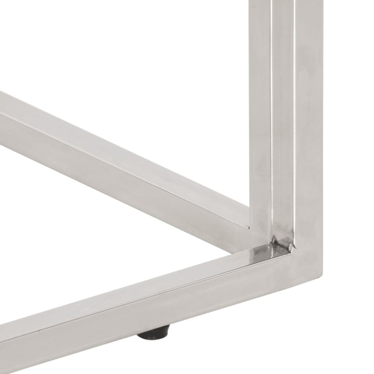 vidaXL Stolik konsolowy, srebrny, stal nierdzewna i drewno z podkładów