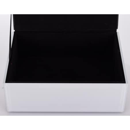 Szkatułka szklana na biżuterię 16x12x8,5 cm DEKOR AGAT biała