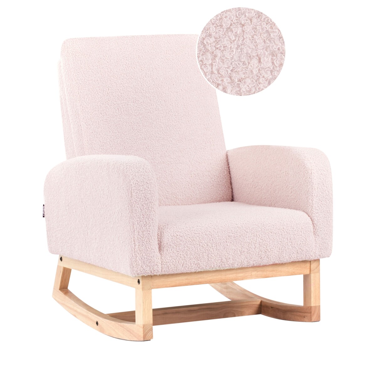 Bujak na biegunach NORBY Boucle Pastelowy róż