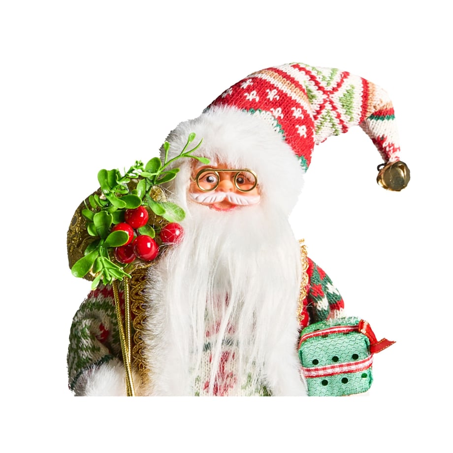 Dekoracja świąteczna MOSVATN Mikołaj 37 cm Czerowny/ zielony