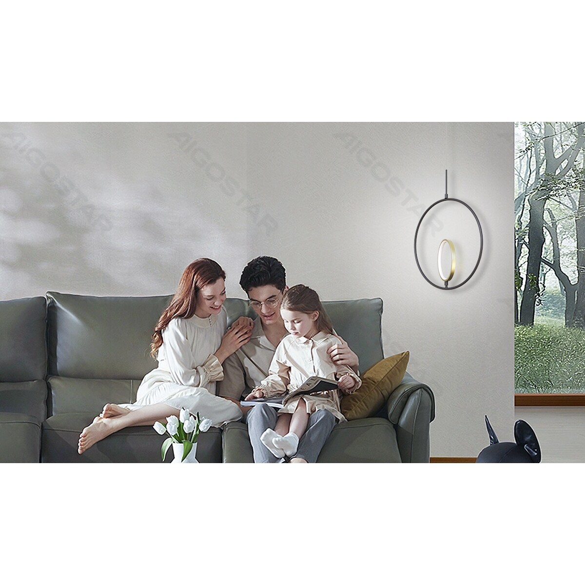 lampa wisząca z aluminium i silikonu | 6500k | nowoczesny design 120 cm